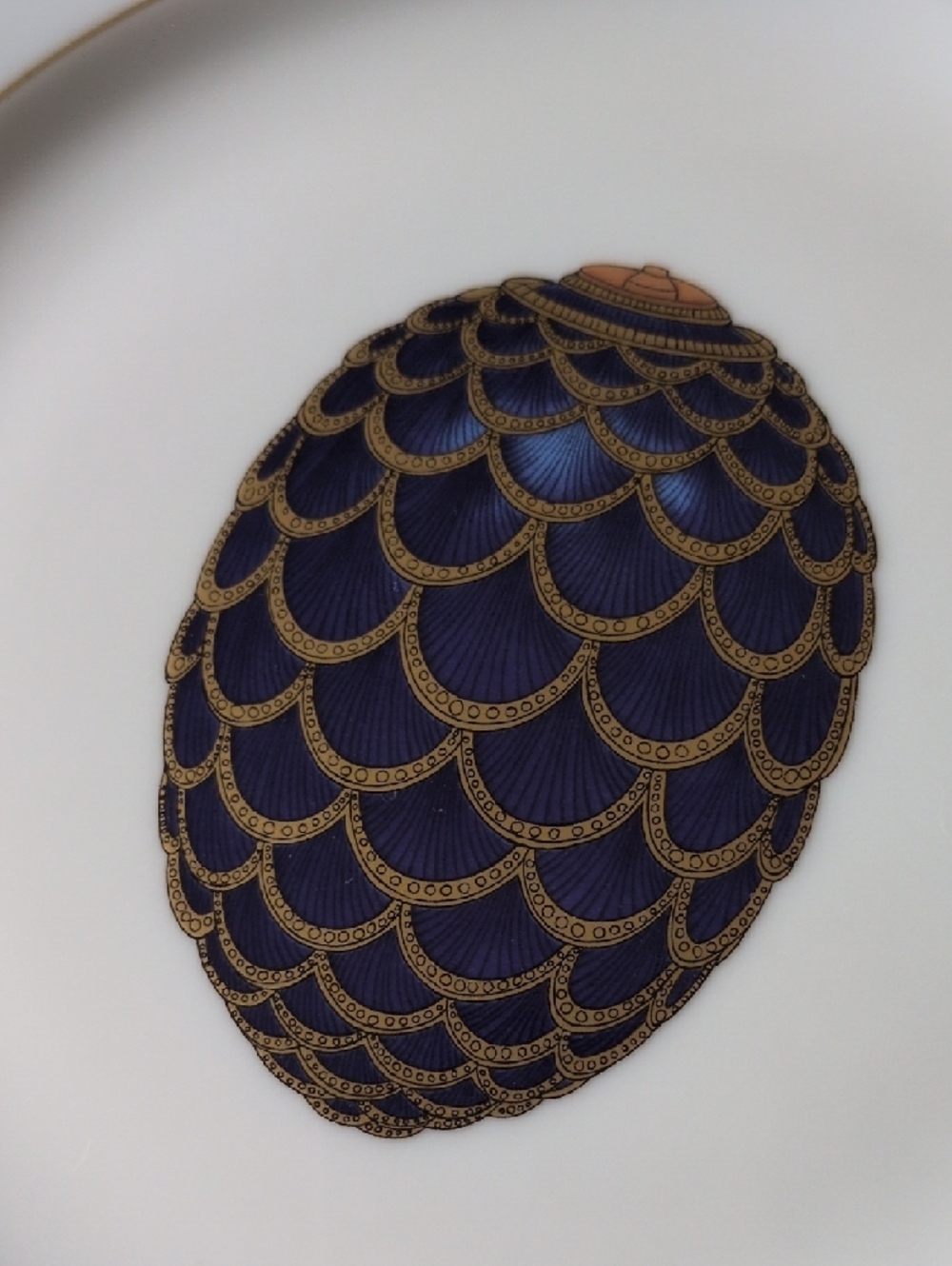 FABERGE I Limoges French Imperial Egg Collection Pinecone Pattern Salad Plate - Picture 4 of 14